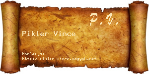 Pikler Vince névjegykártya