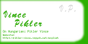 vince pikler business card